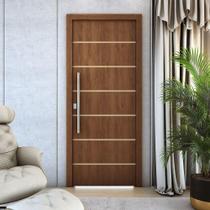 Kit 2 Portas De Madeira Frisada U.v 210cm X 90cm - R50vl Imbuia