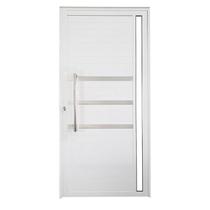 Kit 2 Portas Lambril de Alumínio Direita 210x80cm com Friso e Visor Linha Veneza Esquadrias Bergamo Branco
