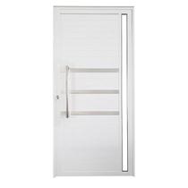 Kit 2 Portas Lambril de Alumínio Direita 210x80cm com Friso e Visor Linha Veneza Esquadrias Bergamo