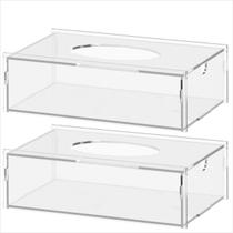 Kit 2 Portas Lenços De Papel Desmontável Em Acrílico Cristal Kit 2 Portas Lenços De Papel Desmontável Em Acrílico Cristal