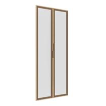 Kit 2 Portas Reflecta para Guarda-Roupa Modular 80cm Jade CabeCasa MadeiraOriginals Transparente/Avelã