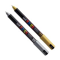 Kit 2 Posca PC-1MR Prata e Ouro 0.7mm Uni-ball