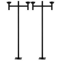 Kit 2 Postes Duplos para Praça Jardim Preto 2,2m em Alumínio Global Dital sem Globo Kit 2 Postes Duplos para Praça Jardim Preto 2,2m em Alumínio Global Dital sem Globo