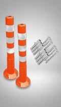 Kit 2 Postes Flexíveis Sinalização 77cm + Fixação