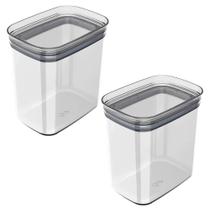Kit 2 Pote 1,5L Hermetico Organizador Cozinha Transparente Kit 2 Pote 1,5L Hermetico Organizador Cozinha Transparente
