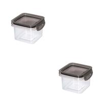 Kit 2 Pote de Alimentos Multiuso Trava Mais Quadrado 380ML