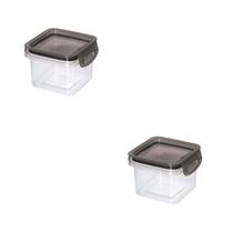 Kit 2 Pote de Alimentos Multiuso Trava Mais Quadrado 380ML