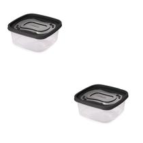 Kit 2 Pote de Alimentos Quadrado Com Tampa 1,1L Transparente Kit 2 Pote de Alimentos Quadrado Com Tampa 1,1L Transparente