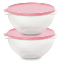 Kit 2 Pote de Plástico Hermético 1L Marmita C/ Tampa Bowl Redondo Tijela Vasilha Alimentos Kit 2 Pote de Plástico Hermético 1L Marmita C/ Tampa Bowl Redondo Tijela Vasilha Alimentos