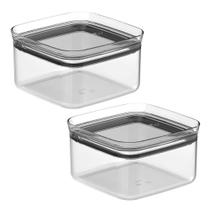 Kit 2 Pote De Temperos Condimento Hermetico 1L Ou Retangular