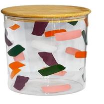 Kit 2 Pote De Vidro Com Capacidade 300ml Cada Com Tampa Hermética De Bambu Para Mantimentos