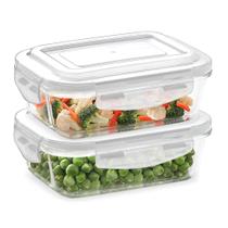Kit 2 Pote De Vidro Hermetico 640ml Ratangular BPA Free Tampa Plastica Armazenar Kit 2 Pote De Vidro Hermetico 640ml Ratangular BPA Free Tampa Plastica Armazenar