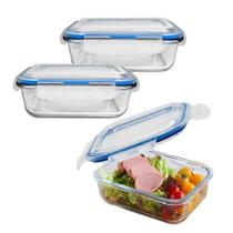 Kit 2 Pote De Vidro Hermético C/ Tampa Lock Marmita Fit 640ml