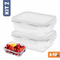 Kit 2 pote de vidro hermético marmita 640 ml