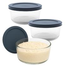 Kit 2 Pote De Vidro Hermético Redondo Com Tampa Marmita Forno Microondas 1650ml Kit 2 Pote De Vidro Hermético Redondo Com Tampa Marmita Forno Microondas 1650ml