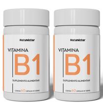 Kit 2 Pote De Vitamina B1 A Melhor Tiamina 120 Cápsulas Pura Thiamine Sem Sabor Original Alta Pureza