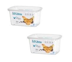 Kit 2 Pote Freezer Grande Transparente 3L Marmita Plastico Kit 2 Pote Freezer Grande Transparente 3L Marmita Plastico