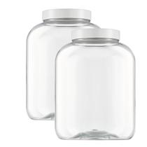 Kit 2 Pote Grande Plástico 7 Litros Mantimentos Cereais Grãos Branco Suplementos