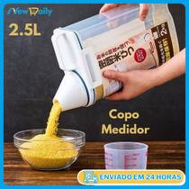 KIT 2 Pote Hermético 2,5L com Copo Medidor Bico Dosador Cozinha Lavanderia Multiuso BC-105