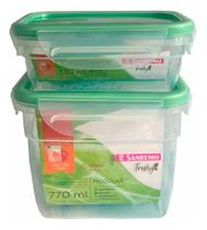 Kit 2 Pote Hermético 770ml 330ml Com Travas Freshy Sanremo Kit 2 Pote Hermético 770ml 330ml Com Travas Freshy Sanremo