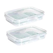 Kit 2 Pote Hermético Com Escorredor 2 Div Porta Frios Tampa Kit 2 Pote Hermético Com Escorredor 2 Div Porta Frios Tampa