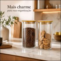 Kit 2 Pote Hermético De Vidro Borossilicato Liége Canelado - Hauskraft