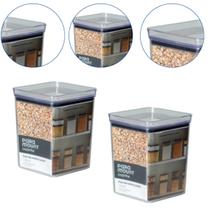 Kit 2 Pote Hermético Lumini M Para Alimentos - Quadrado 1.700 ML PARAMOUNT 4641 Kit 2 Pote Hermético Lumini M Para Alimentos - Quadrado 1.700 ML PARAMOUNT 4641