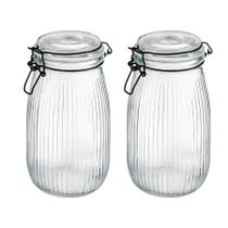 Kit 2 Pote Hermético Mantimento Alimentos Cozinha Versalhes 1,6L Tampa Vidro Kit 2 Pote Hermético Mantimento Alimentos Cozinha Versalhes 1,6L Tampa Vidro