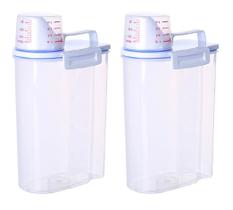 Kit 2 Pote Hermético Para Mantimentos Com Copo Medidor 1,8L