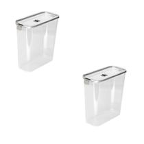 Kit 2 Pote Hermético Slim 3.390 ML Multiuso 23x10Cm Kit 2 Pote Hermético Slim 3.390 ML Multiuso 23x10Cm