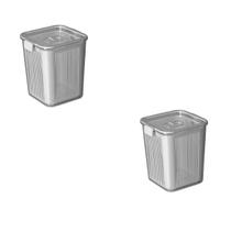 Kit 2 Pote Hermético Slim Multiuso 3.050 ML Cinza Kit 2 Pote Hermético Slim Multiuso 3.050 ML Cinza