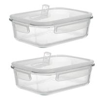 Kit 2 Pote Hermético Vidro Borosslicato Vedado 640Ml