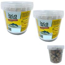 Kit 2 Pote Isca Ração Furadinha Banana Tilápia Pacu Piau