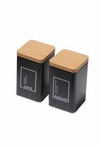 Kit 2 Pote Lata Porta Café Açúcar - Preto Fosco - Yoi Kit 2 Pote Lata Porta Café Açúcar - Preto Fosco - Yoi
