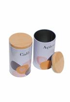 Kit 2 Pote Lata Porta Mantimentos Metal Café Açúcar Branco Kit 2 Pote Lata Porta Mantimentos Metal Café Açúcar Branco