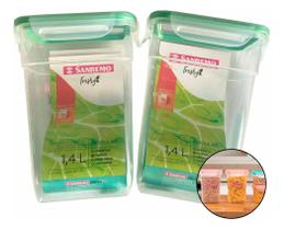 Kit 2 Pote Multiuso Freshy Plástico Freezer Sanremo Sr1760 1,4 L