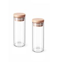 Kit 2 Pote Organizador Vidro Tampa Bambu 480ml Cozinha Multiuso Mantimento Tempero Café Chá Alimento Kit 2 Pote Organizador Vidro Tampa Bambu 480ml Cozinha Multiuso Mantimento Tempero Café Chá Alimento