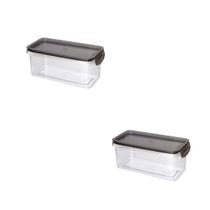 Kit 2 Pote Para Alimentos Retangular 875ML Trava Mais