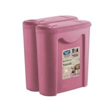 Kit 2 Pote para Ração Sanremo Rosa para Gato e Cachorro com Tampa Resistente Animais Doméstico Novo