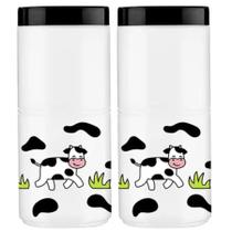 Kit 2 Pote Plástico Porta Mantimentos Vaquinha 1,65l Cozinha