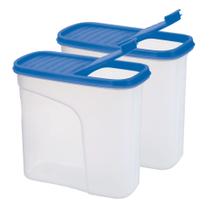 Kit 2 Pote Porta Sabão Em Pó Transparente 1,8 Litros Plástico Kit 2 Pote Porta Sabão Em Pó Transparente 1,8 Litros Plástico