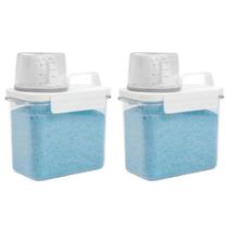 Kit 2 Potes 1,5L Sabão em Pó Amaciante Sabão Liquido Lavanderia Organizada Kit 2 Potes 1,5L Sabão em Pó Amaciante Sabão Liquido Lavanderia Organizada