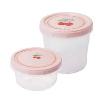 Kit 2 Potes 1,8L 900ml Porta Mantimentos Tampa Rosca Rosa Redondo Potinho Transparente