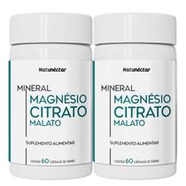 Kit 2 Potes 2 em 1 Magnésio De Malato e Citrato Duo Natunectar 120 Capsulas 500mg Blend Mix Magnesium Citrate Malate Kit 2 Potes 2 em 1 Magnésio De Malato e Citrato Duo Natunectar 120 Capsulas 500mg Blend Mix Magnesium Citrate Malate