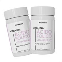 Kit 2 Potes Ácido Fólico Ativo 120 Cápsulas Gestante 1000ug Vitamina B9 Suplemento Alimentar Natural 100% Puro Natunéctar