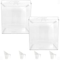 Kit 2 Potes Acrílico Quadrado c/ Tampa 7,4l + Conchas 300ml