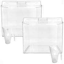 Kit 2 Potes Acrílico Quadrado com Tampa 3,3l+ Conchas 100ml