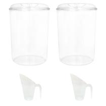 Kit 2 Potes Acrílico Redondo 12 Litros C/ 2 Conchas de 600ml