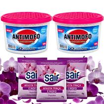 KIt 2 Potes Antimofo Desumidificador e 3 Sachês Orquídea