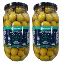 Kit 2 Potes Azeitona Verde Grega com Caroço Members Mark 1kg Vidro Premium Selecionadas